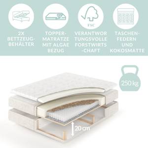 Boxspringbett Merton Creme - Breite: 180 cm - H4