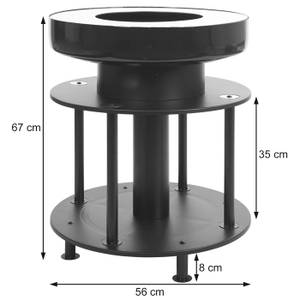 Feuerschale mit Grill K95 Schwarz - Metall - 56 x 67 x 56 cm