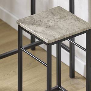 Table + 2 x Tabourets de Bar OGT10-HG Gris