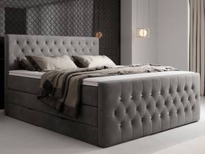 Boxspringbett MARDIN mit Bettkasten Grau - Breite: 180 cm