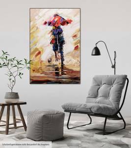 Tableau peint Under the Umbrella Bois massif - Textile - 60 x 90 x 4 cm