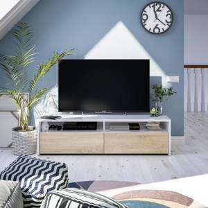 Meuble TV Henderson Blanc - Bois manufacturé - 130 x 36 x 40 cm