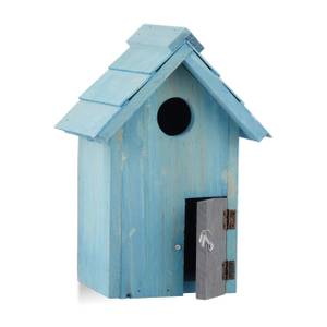 Nichoir à oiseaux en bois petite maison Bleu clair