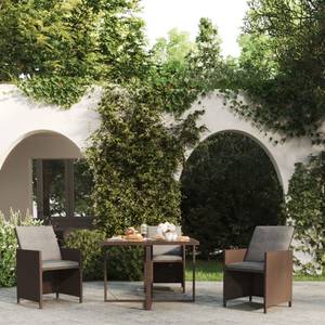 Gartentisch Braun - Metall - Polyrattan - 109 x 74 x 109 cm