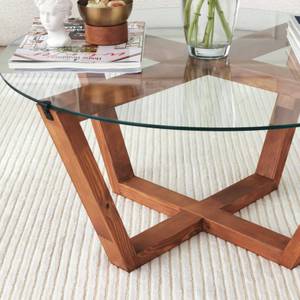 Table basse Arion Marron - En partie en bois massif - 75 x 35 x 75 cm