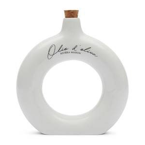 Ölflasche OLIO D‘OLIVA Ölflasche Weiß - Porzellan - Stein - 5 x 19 x 18 cm