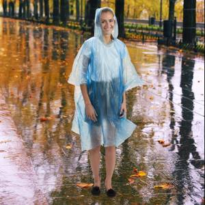 100 x Regenponcho transparent Kunststoff - 120 x 122 x 1 cm