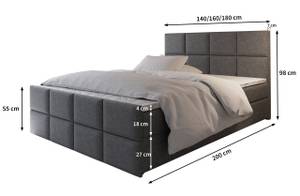 Boxspringbett ARIEL Schwarz - Breite: 180 cm