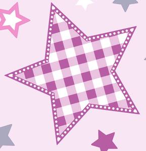 Bettwäsche Sterne & Sternchen in Biber Pink - Textil - 135 x 200 x 1 cm