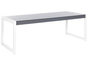 Table de jardin BACOLI Gris - Blanc - Métal - 90 x 74 x 210 cm