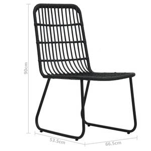 Garten-Essgruppe (5-teilig) 3012986-3 Schwarz - Kunststoff - Polyrattan - 80 x 74 x 80 cm