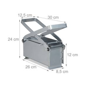 Silberfarbene Papierbrikettpresse Silber - Metall - 30 x 24 x 13 cm