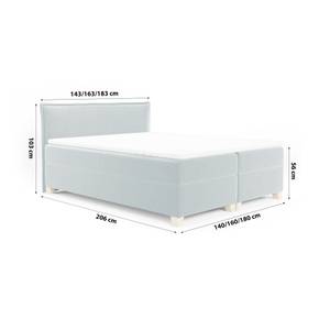 Boxspringbett Doppelbett Martines Bett Silber / Grau - Silbergrau - Breite: 180 cm