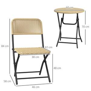 Liegestuhl-Set 863-123V00YL Gelb - Polyrattan - 60 x 70 x 60 cm