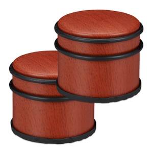 2 x Türstopper Holzoptik rotbraun Schwarz - Rot - Metall - Kunststoff - 10 x 8 x 10 cm