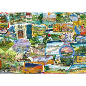 Puzzle Reiseaufkleber Papier - 28 x 6 x 38 cm