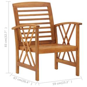 Gartenstuhl 3003939 (2er Set) Braun - Massivholz - Holzart/Dekor - 59 x 83 x 67 cm