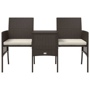 Sofa-Set 3005439 (2er Set) Braun - Metall - Polyrattan - 152 x 85 x 62 cm