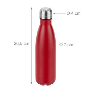 Gourde inox bouteille eau rouge lot de 3 Noir - Rouge - Argenté