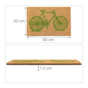 Fußmatte Fahrrad Kokos Braun - Grün - Naturfaser - Kunststoff - 60 x 2 x 40 cm