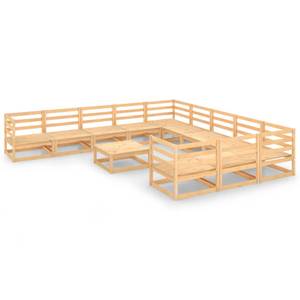 Gartenmöbel-Set (12-teilig) 3009725-2 Braun - Massivholz - Holzart/Dekor - 70 x 30 x 70 cm