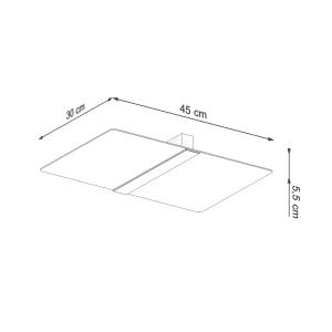 Deckenleuchte Azalia Grau - Metall - 30 x 6 x 45 cm