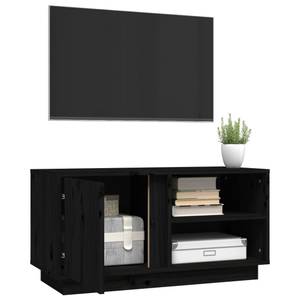 TV-Schrank D791 Schwarz - Massivholz - 35 x 41 x 80 cm