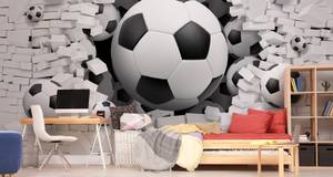 Fototapete Fußball Ziegel 3D Effekt 270 x 180 x 180 cm