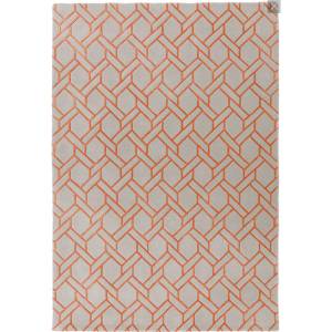 Tapis de salon moderne NAVEL LINES Orange - 120 x 170 cm