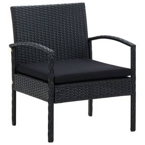 Garten-Sofa-Set Schwarz