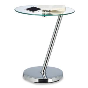 Table d’appoint ronde en verre et métal Argenté - Verre - Métal - 45 x 52 x 45 cm
