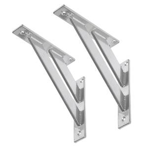 Regalhalter 2er Set aus Aluminium Silber - 12 x 12 cm