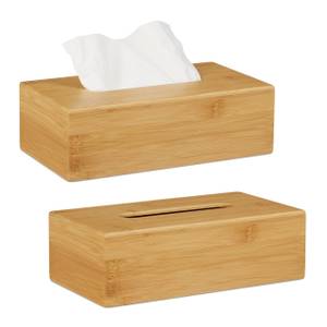 2 x Kosmetiktücherbox Bambus 27,5 cm Braun - Bambus - 28 x 9 x 16 cm