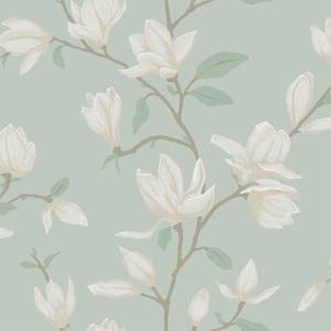 papier peint magnolia 7066 Bleu - Fibres naturelles - Textile - 53 x 1005 x 1005 cm