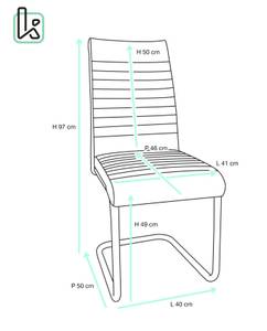 Lot de 2 chaises de salle a manger OPUS Gris