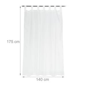 Rideau voilage blanc en lot de 2 Blanc - Textile - 140 x 175 x 1 cm