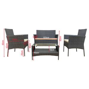 Garten Lounge Viburno Grau - Metall - Kunststoff - 56 x 82 x 96 cm