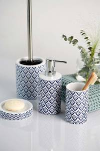 Keramikbecher für Zahnbürsten Blau - Keramik - 7 x 11 x 7 cm
