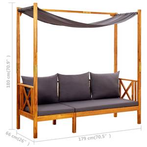 Gartenbank 3012918-1 Grau - Massivholz - Holzart/Dekor - 179 x 180 x 66 cm