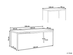 Esszimmertisch AVIS Schwarz - Holzwerkstoff - 190 x 76 x 90 cm