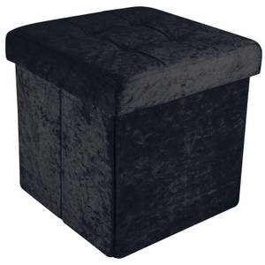 Sitzhocker Sitzwürfel Fußhocker Hocker Schwarz - Textil - 6 x 30 x 30 cm