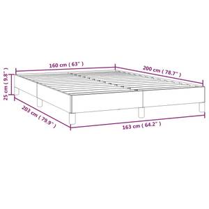 Bettgestell 3016038-3 Braun - Cremeweiß - Breite: 163 cm