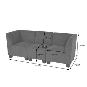 Modular 3-Sitzer Sofa Couch Moncalieri Anthrazit