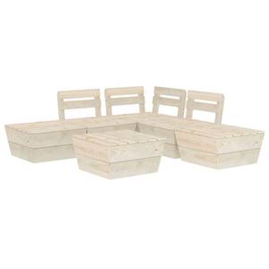 Garten-Lounge-Set Beige - Massivholz - Holzart/Dekor - 60 x 30 x 60 cm