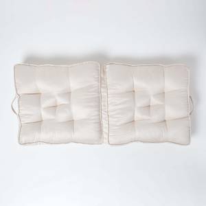 Velours Reisekissen mit Rückenlehne Weiß - Textil - 50 x 10 x 50 cm
