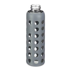 Glasflasche mit Bambusdeckel 550ml Grau - Hellbraun - Durchscheinend