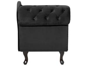 Chaiselongue NIMES Schwarz - Armlehne davorstehend rechts - Ecke davorstehend links - Textil