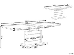 Esszimmertisch HAMLER Silber - Weiß - Holzwerkstoff - 90 x 78 x 180 cm