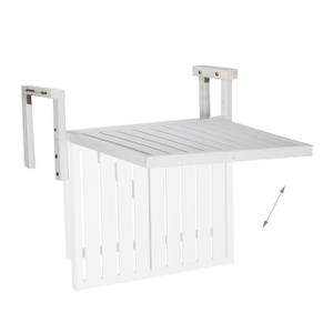 Holz Balkontisch klappbar Weiß - Holzwerkstoff - Metall - 70 x 55 x 65 cm