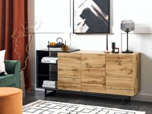 Sideboard FIORA Schwarz - Braun - Holzwerkstoff - 160 x 75 x 40 cm